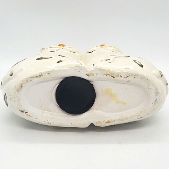 Glazed Ceramic Vintage Cheek-to-Cheek Pottery Cat Coin Bank AS IS - Picture 7 of 7